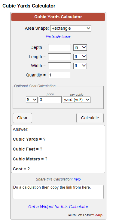 Cubic yard to cubic meter outlet conversion